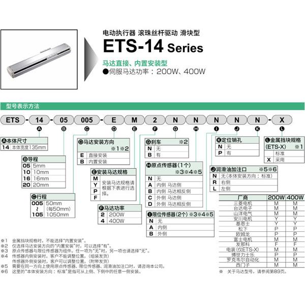 CKD喜開理電動執(zhí)行器（無馬達(dá)型）滑塊型ETS-14-16010-EM2NNNNN