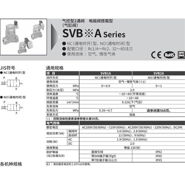 CKD喜開(kāi)理氣控型2通閥（氣缸閥）SVB2A-10A-02CS-AC100V