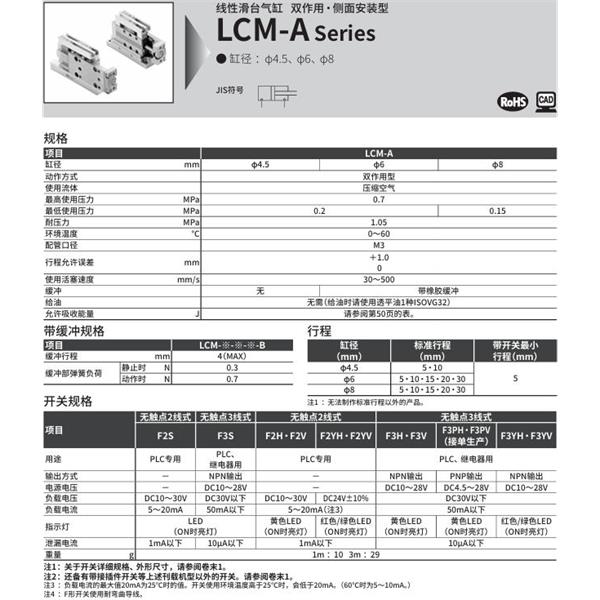 CKD喜開(kāi)理線性滑臺(tái)氣缸LCM-A-6-15-R-J2
