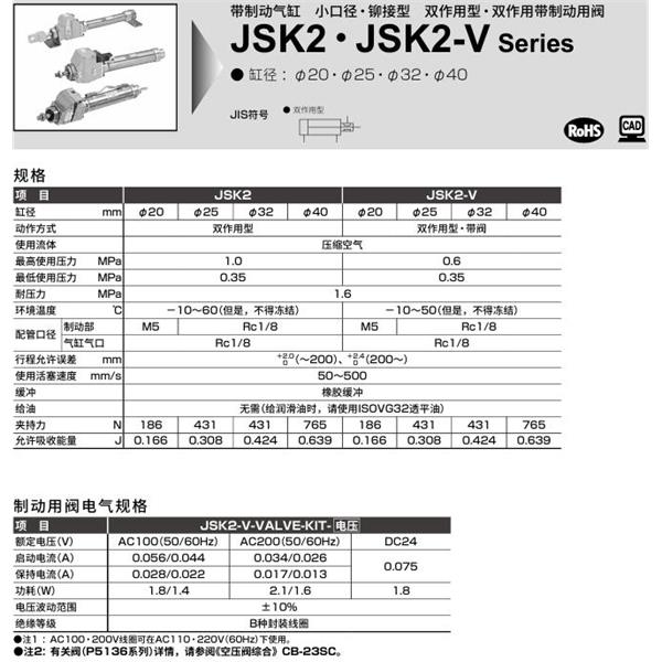 CKD喜開理帶閥氣缸JSK2-V-00-20-50-1-JI